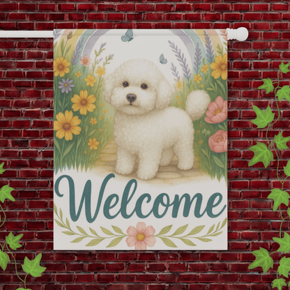 Bichon Frise Welcome Garden Flag 24.5'' × 32''