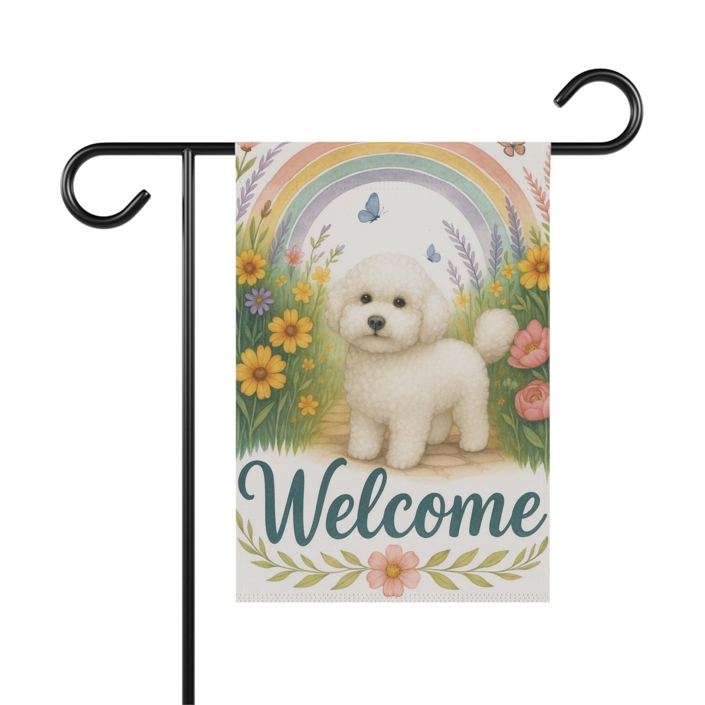 Bichon Frise Welcome Garden Flag