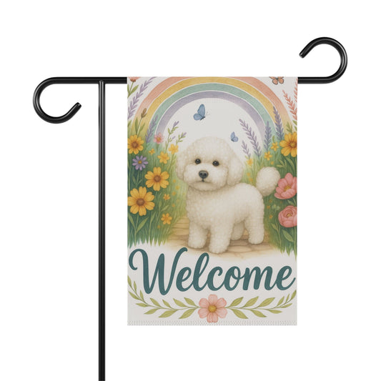 Bichon Frise Welcome Garden Flag