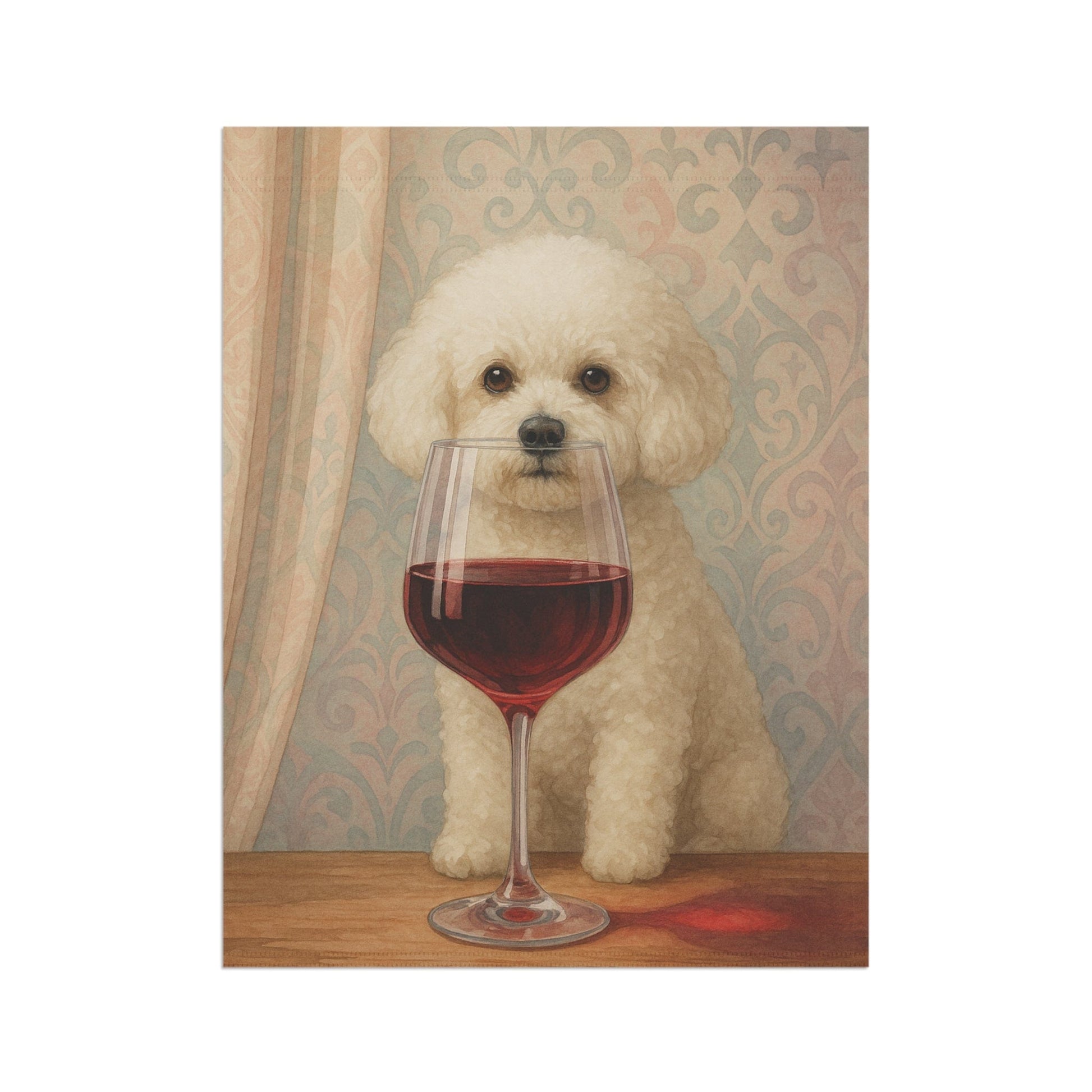 Printify Home Decor Bichon Frise Wine Garden Flag