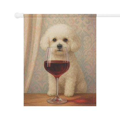 Printify Home Decor Bichon Frise Wine Garden Flag