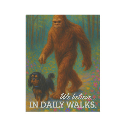 Black and Tan Cavalier Bigfoot Garden Flag