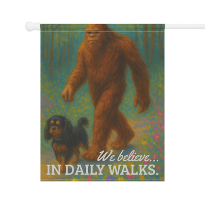 Black and Tan Cavalier Bigfoot Garden Flag