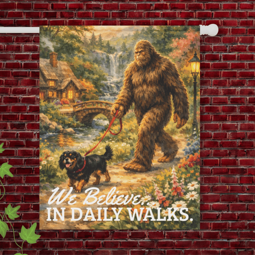 Personalized Cavalier Bigfoot Garden Flag 24.5'' × 32''