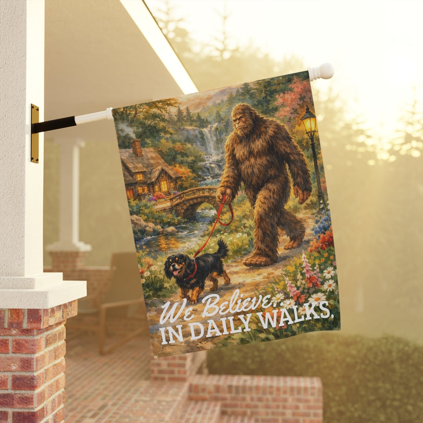 Personalized Cavalier Bigfoot Garden Flag