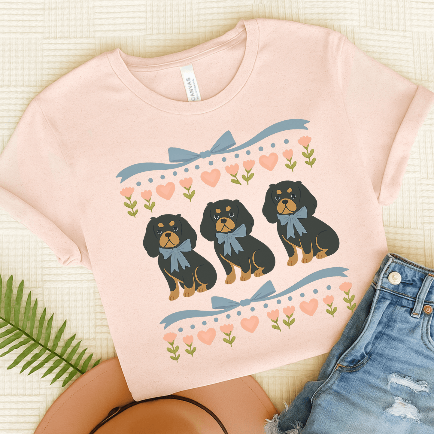 Printify T-Shirt Soft Pink / S Black and Tan Cavalier Grandma TShirt