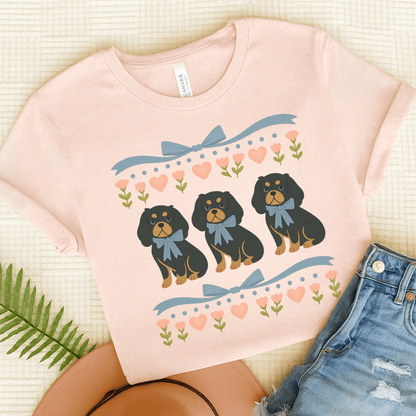 Printify T-Shirt Soft Pink / S Black and Tan Cavalier Grandma TShirt