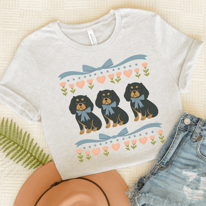 Printify T-Shirt Ash / S Black and Tan Cavalier Grandma TShirt