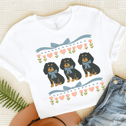 Printify T-Shirt White / S Black and Tan Cavalier Grandma TShirt