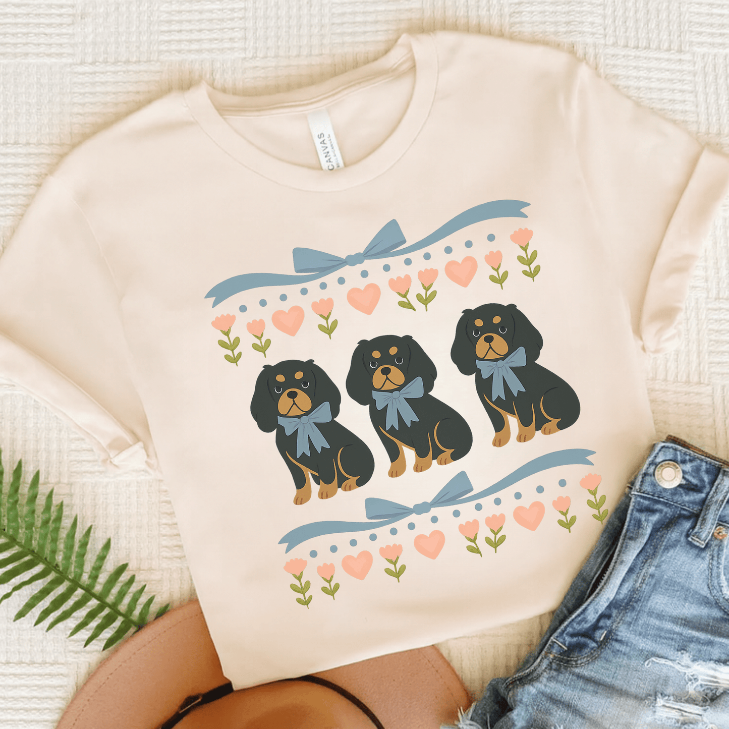Printify T-Shirt Natural / S Black and Tan Cavalier Grandma TShirt