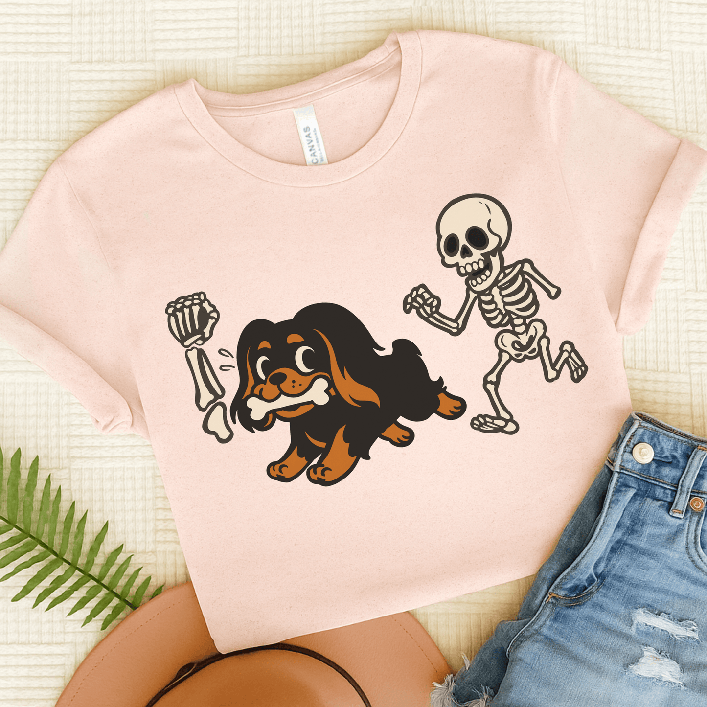 Black and Tan Cavalier Grave Robber TShirt Soft Pink