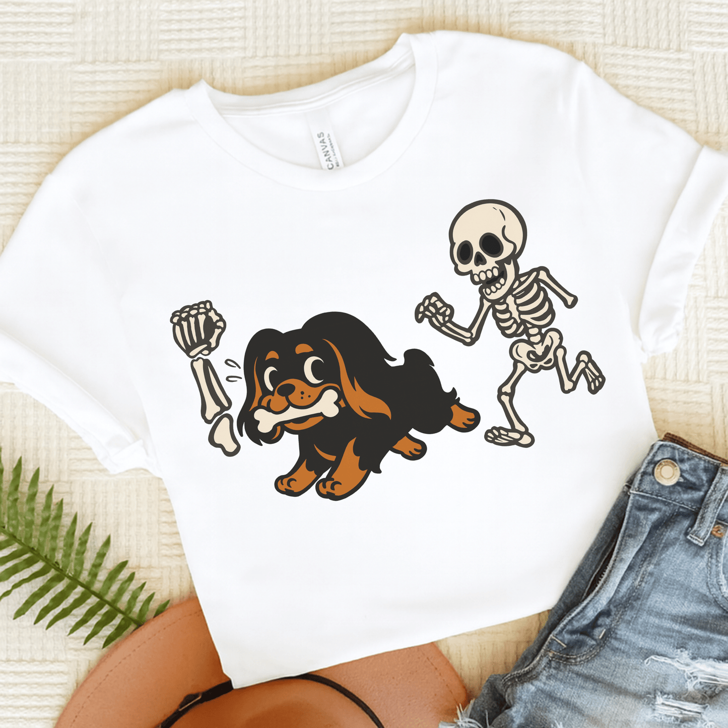 Black and Tan Cavalier Grave Robber TShirt White
