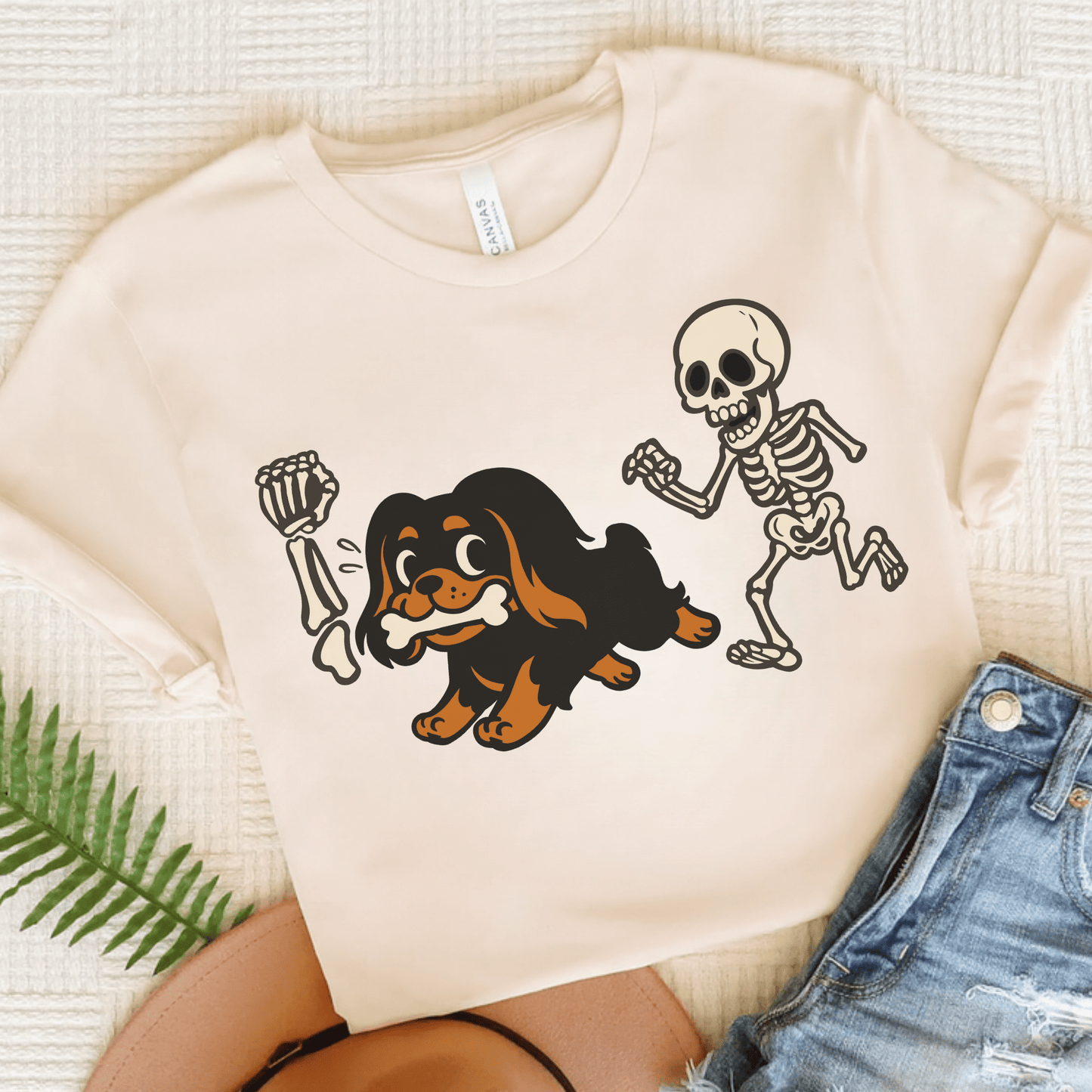 Black and Tan Cavalier Grave Robber TShirt Natural