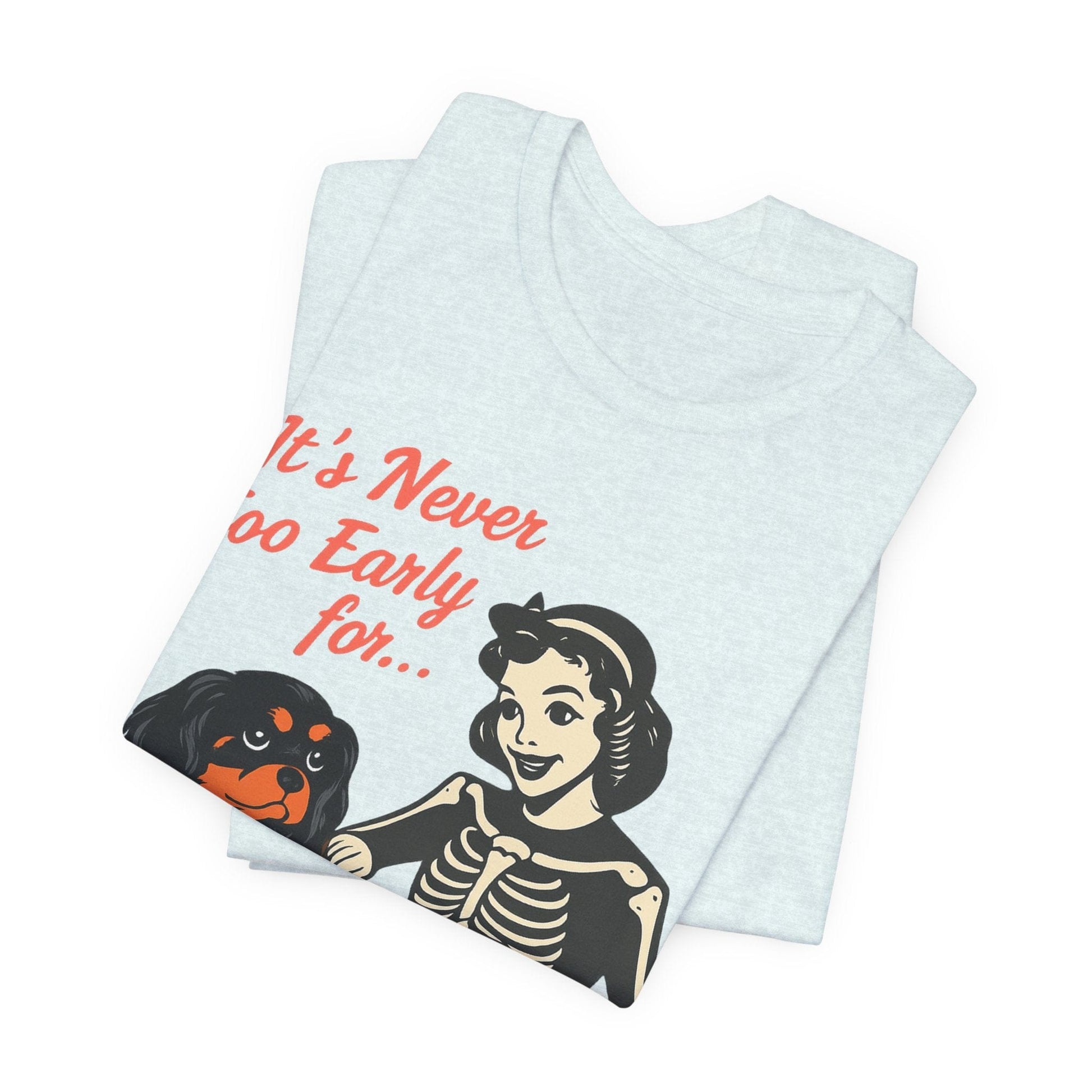 Printify T-Shirt Black and Tan Cavalier King Charles Early Halloween TShirt