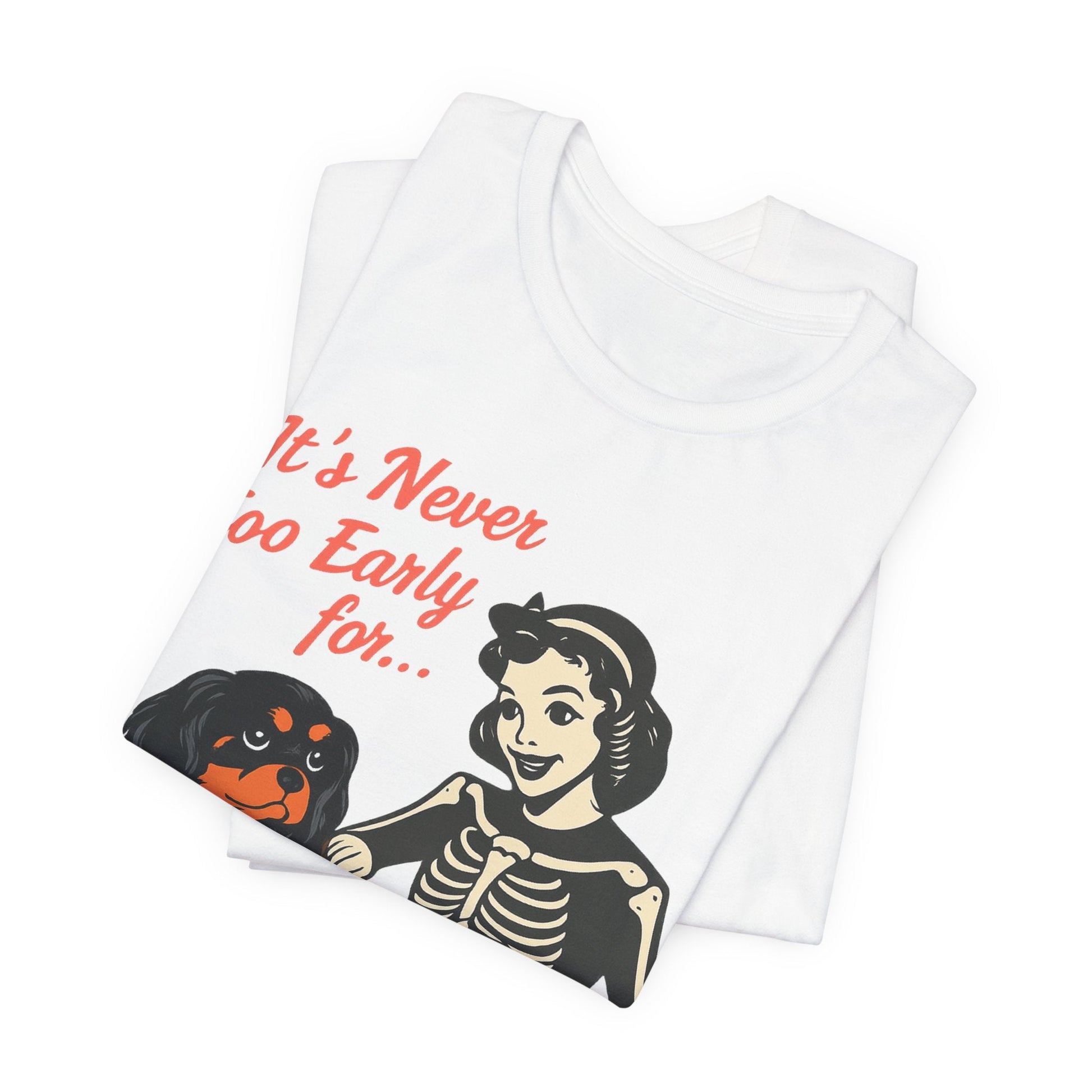 Printify T-Shirt Black and Tan Cavalier King Charles Early Halloween TShirt