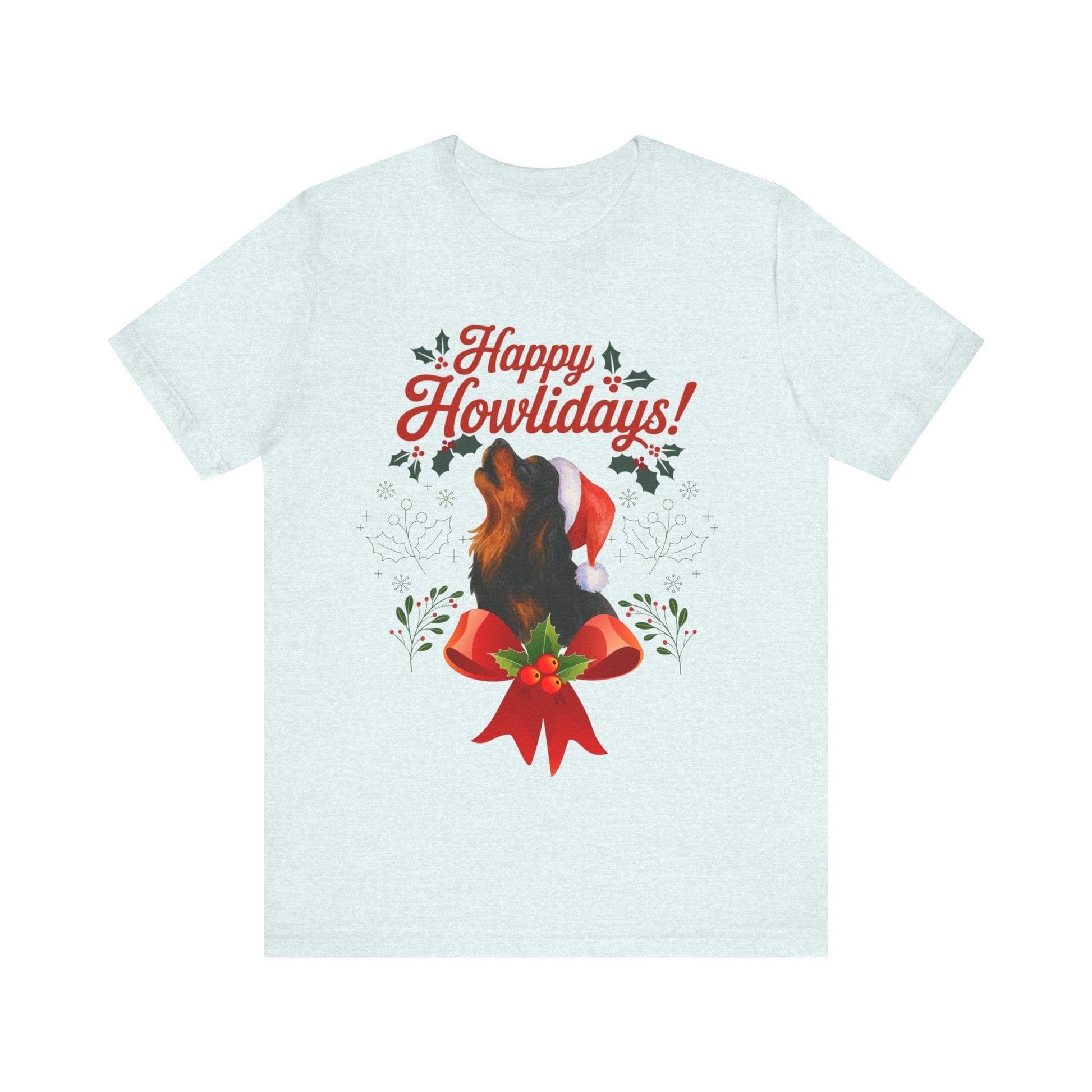Printify T-Shirt Black and Tan Cavalier King Charles Howlidays TShirt