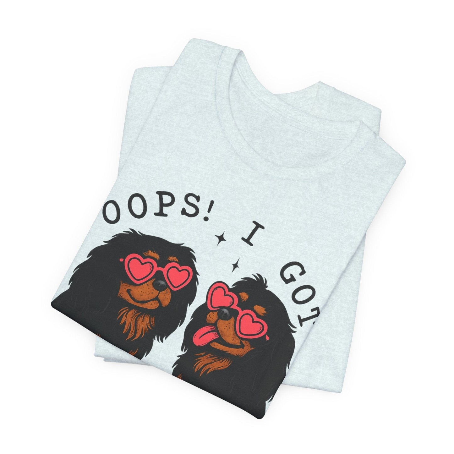 Printify T-Shirt Black and Tan Cavalier King Charles Oops TShirt
