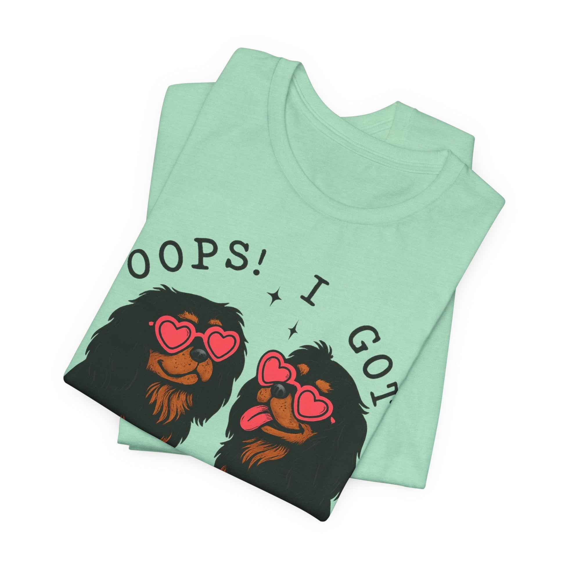 Printify T-Shirt Black and Tan Cavalier King Charles Oops TShirt