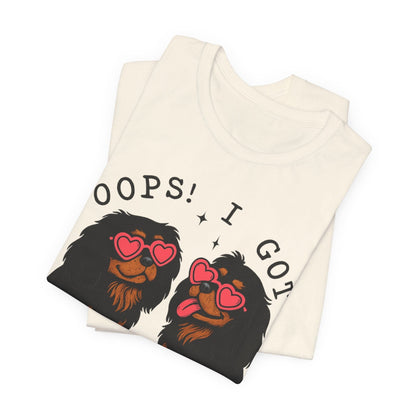 Printify T-Shirt Black and Tan Cavalier King Charles Oops TShirt