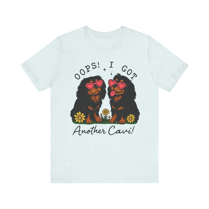 Printify T-Shirt Black and Tan Cavalier King Charles Oops TShirt