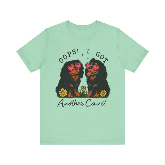 Printify T-Shirt Black and Tan Cavalier King Charles Oops TShirt