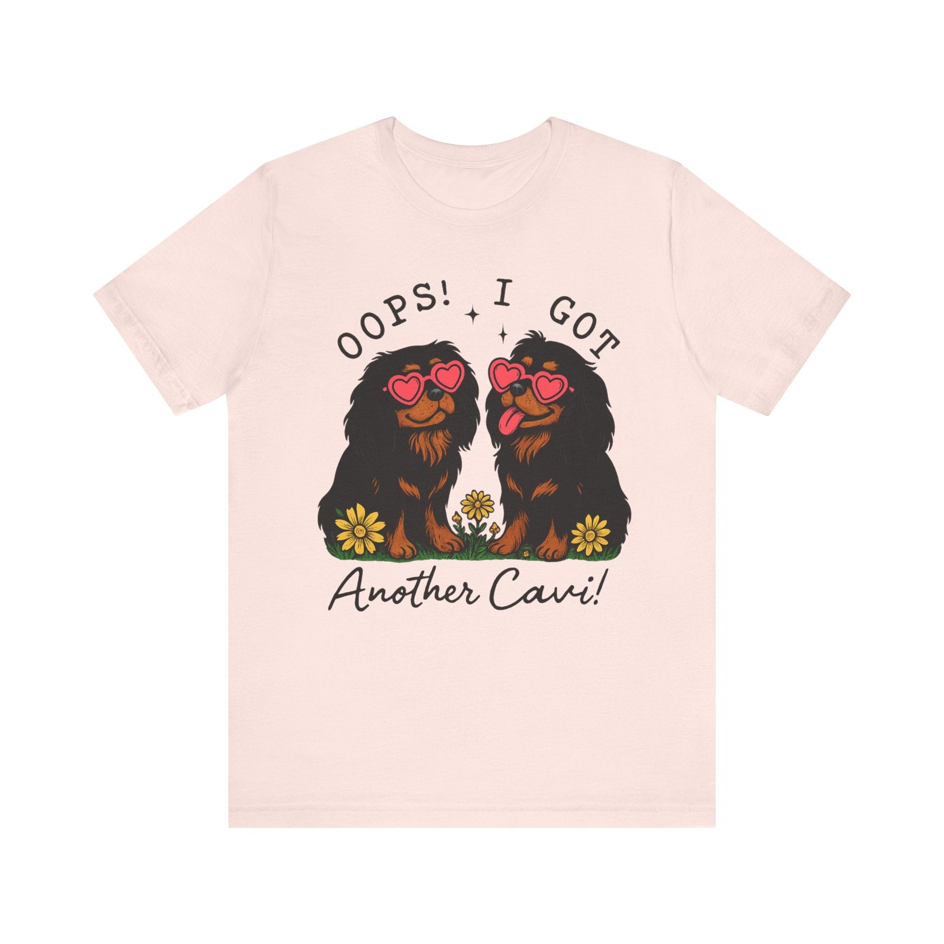 Printify T-Shirt Black and Tan Cavalier King Charles Oops TShirt
