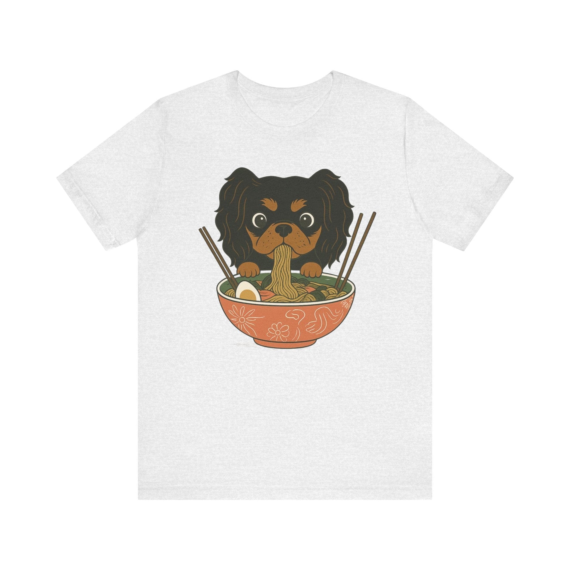 Printify T-Shirt Black and Tan Cavalier King Charles Ramen TShirt