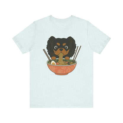 Printify T-Shirt Black and Tan Cavalier King Charles Ramen TShirt