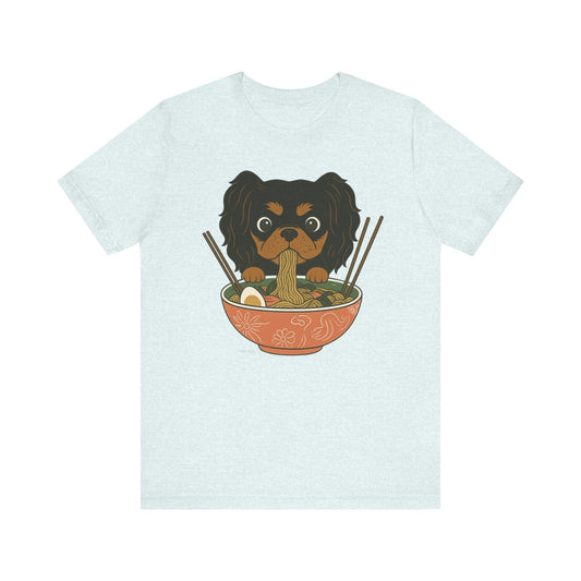 Printify T-Shirt Black and Tan Cavalier King Charles Ramen TShirt