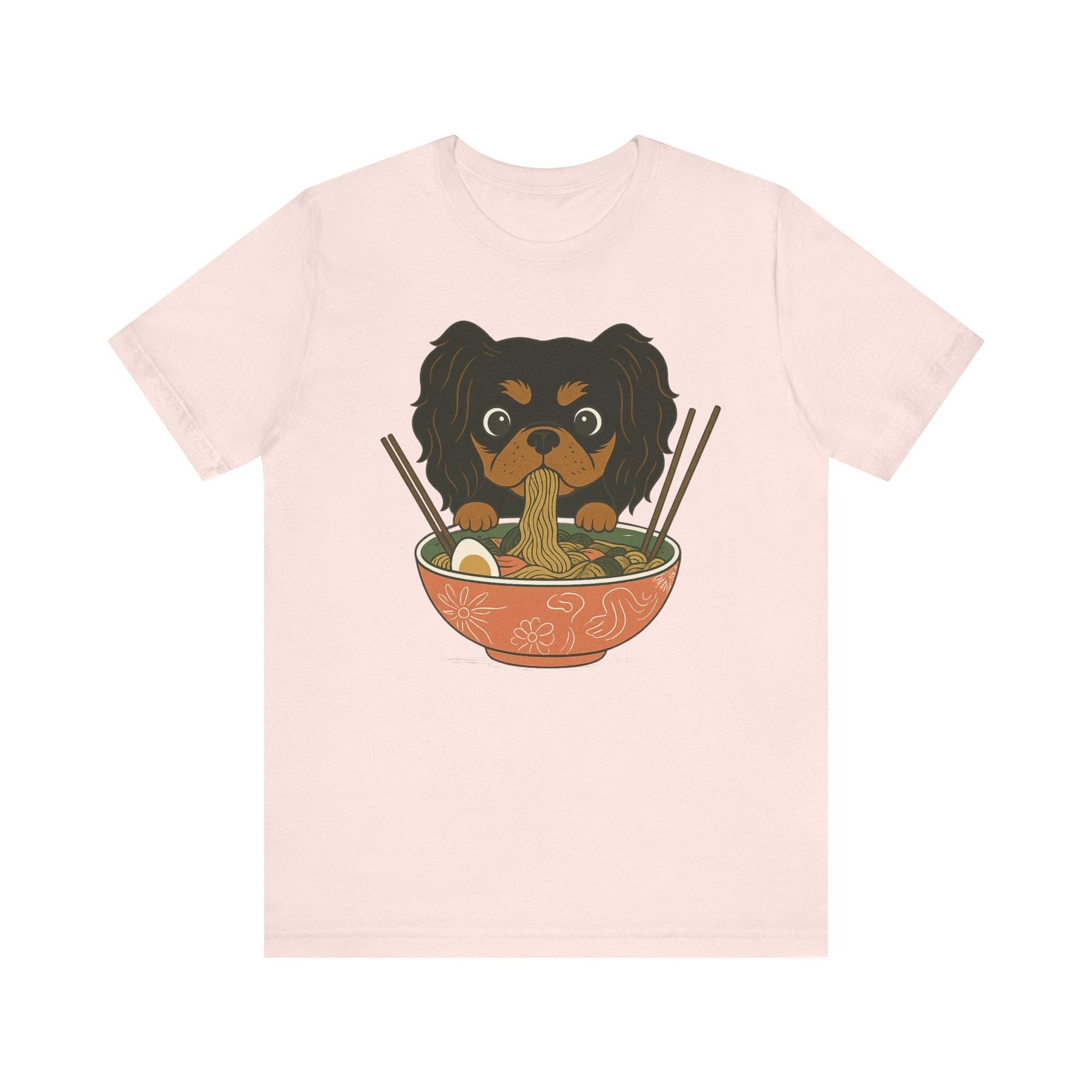 Printify T-Shirt Black and Tan Cavalier King Charles Ramen TShirt