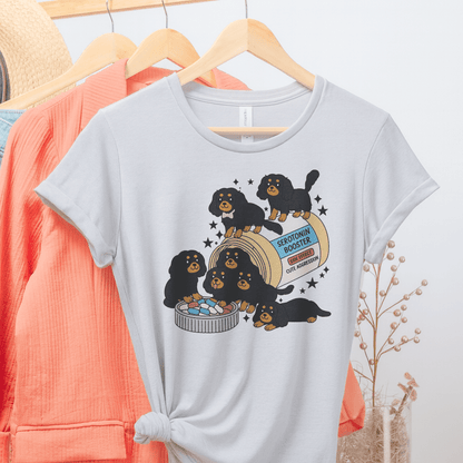 Printify T-Shirt Ash / S Black and Tan Cavalier King Charles Serotonin Tee