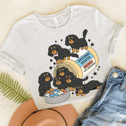 Black and Tan Cavalier King Charles Serotonin Tee Ash