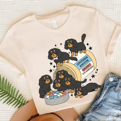 Black and Tan Cavalier King Charles Serotonin Tee Natural