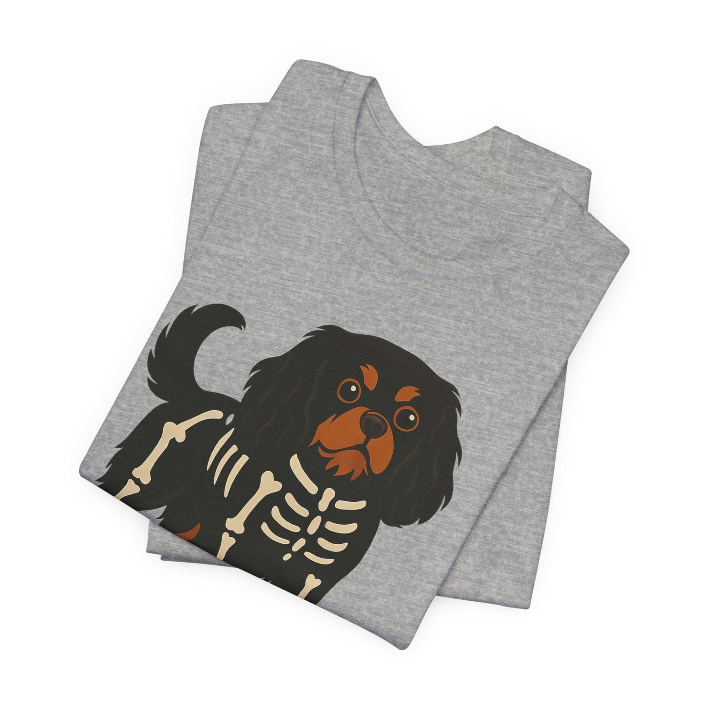 Printify T-Shirt Black and Tan Cavalier King Charles Stay. Slay. Halloween TShirt