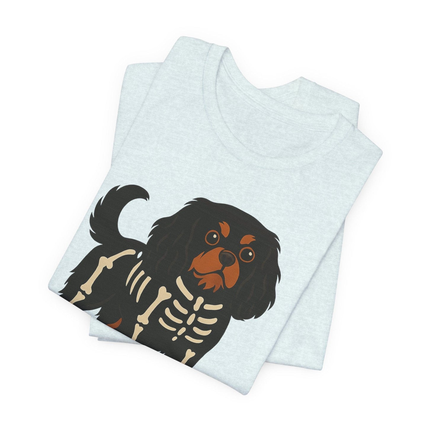 Printify T-Shirt Black and Tan Cavalier King Charles Stay. Slay. Halloween TShirt