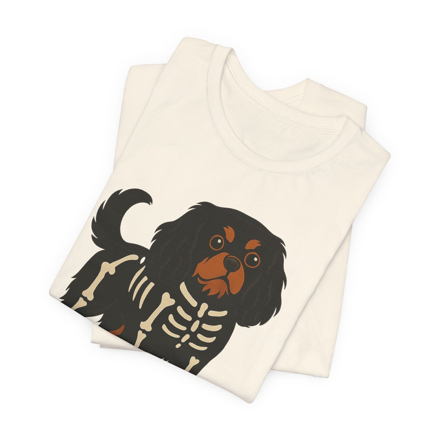 Printify T-Shirt Black and Tan Cavalier King Charles Stay. Slay. Halloween TShirt