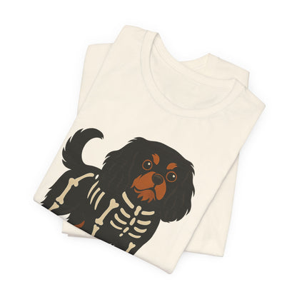 Printify T-Shirt Black and Tan Cavalier King Charles Stay. Slay. Halloween TShirt