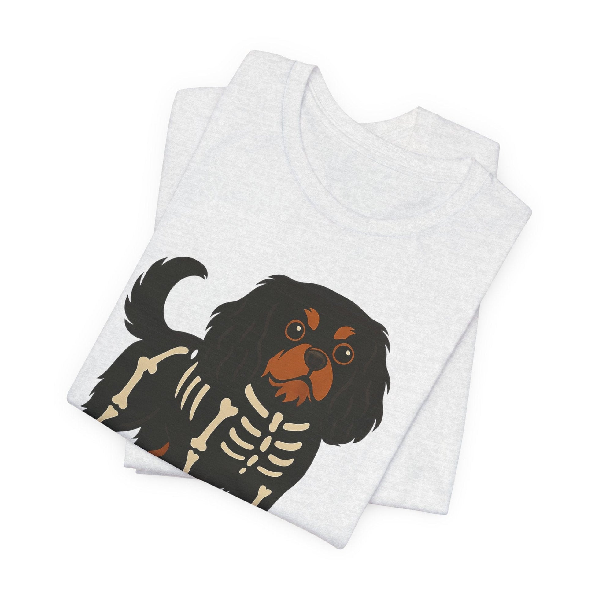 Printify T-Shirt Black and Tan Cavalier King Charles Stay. Slay. Halloween TShirt