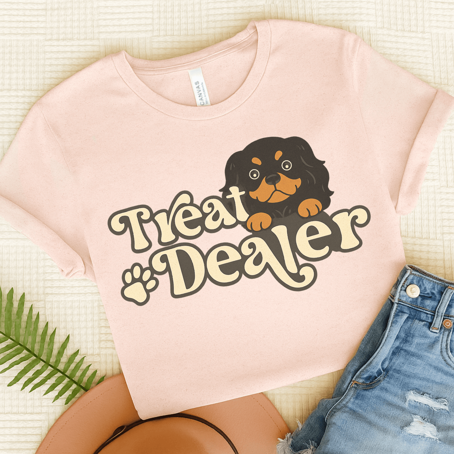 Printify T-Shirt Soft Pink / S Black and Tan Cavalier King Charles Treat Dealer TShirt