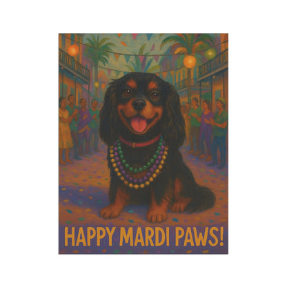 Black and Tan Cavalier Mardi Paws Garden Flag
