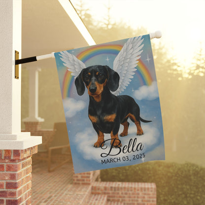 Black and Tan Dachshund Angel Garden Flag