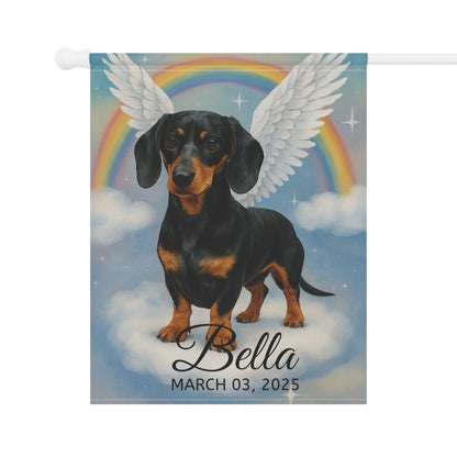 Black and Tan Dachshund Angel Garden Flag