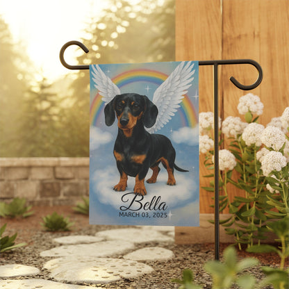 Black and Tan Dachshund Angel Garden Flag