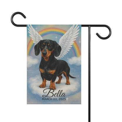 Black and Tan Dachshund Angel Garden Flag