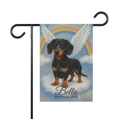 Black and Tan Dachshund Angel Garden Flag