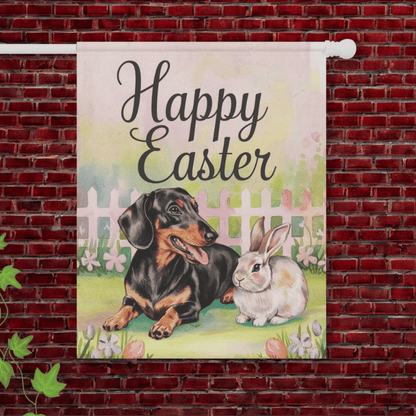Black and Tan Dachshund Easter Flag 24.5'' × 32''