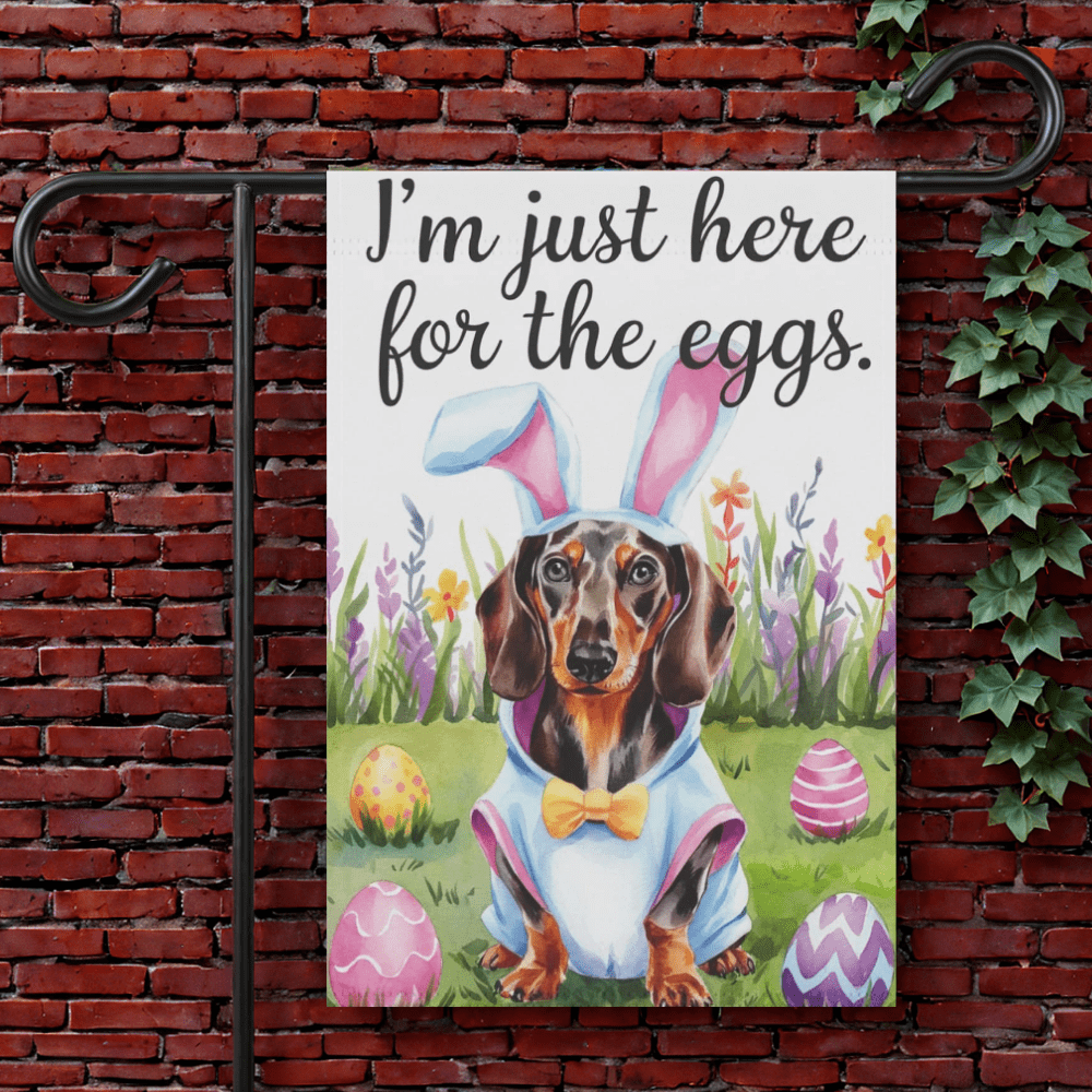 Black and Tan Dachshund Easter Yard Flag 12'' × 18''