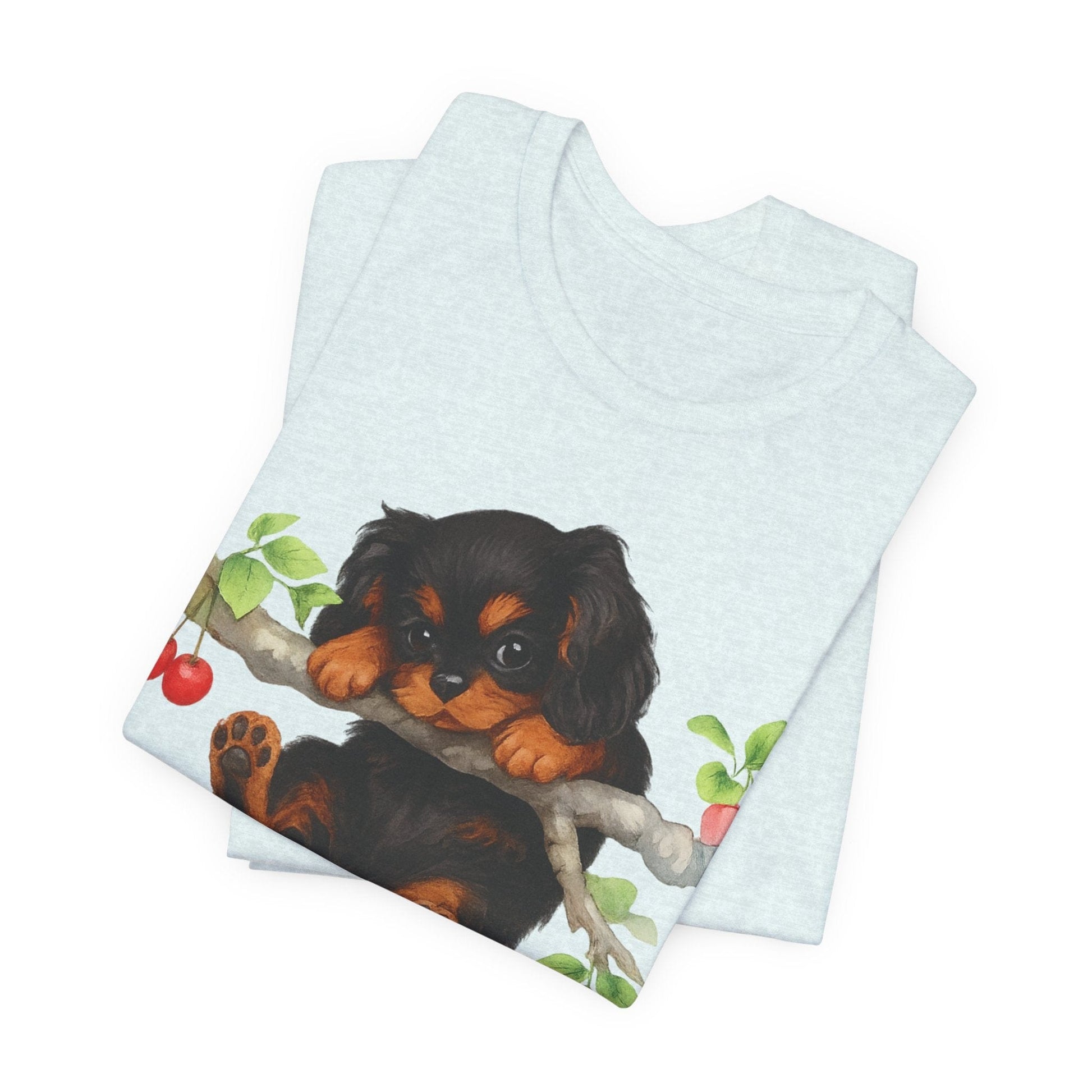Printify T-Shirt Black and Tan King Charles Hang In There Tshirt