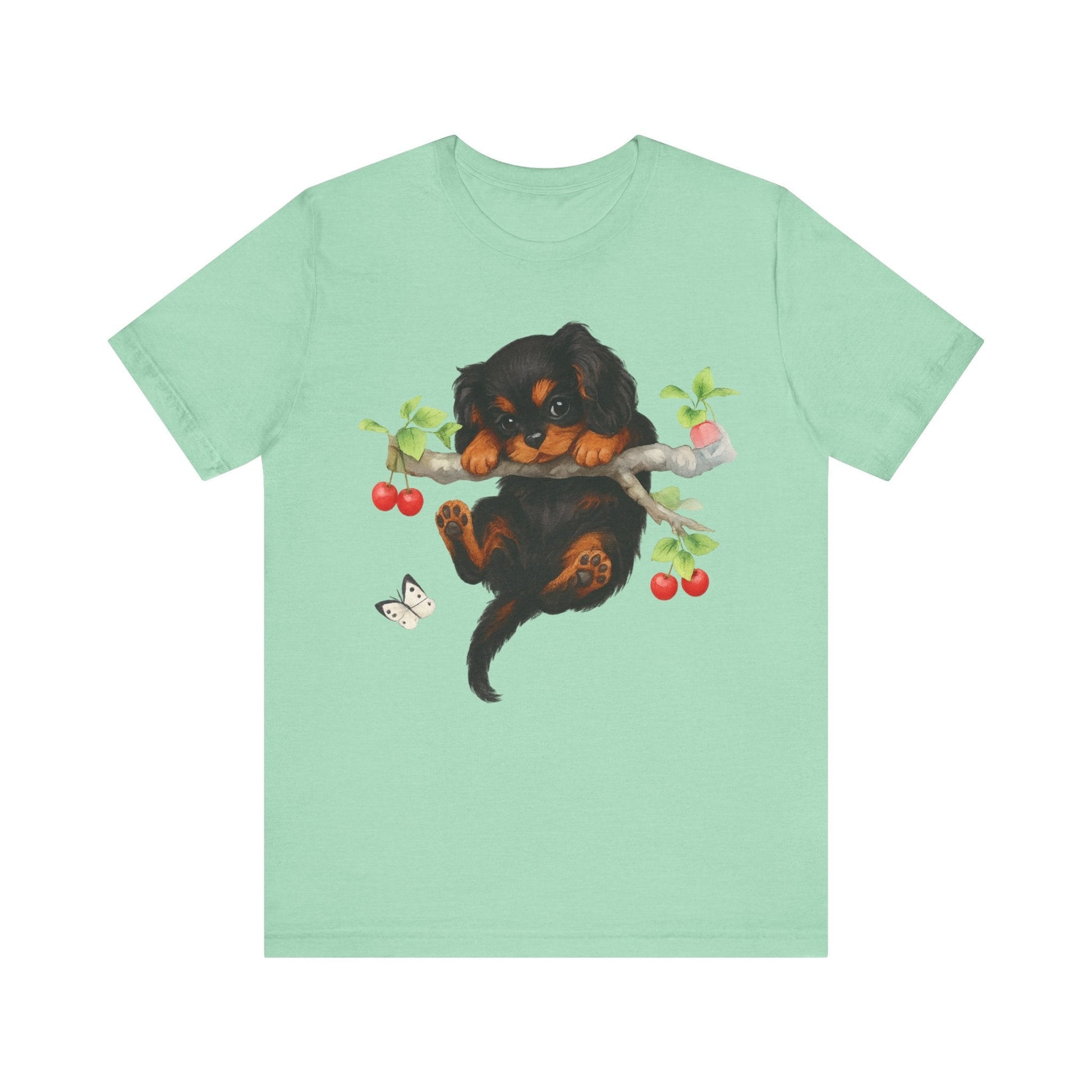 Printify T-Shirt Black and Tan King Charles Hang In There Tshirt