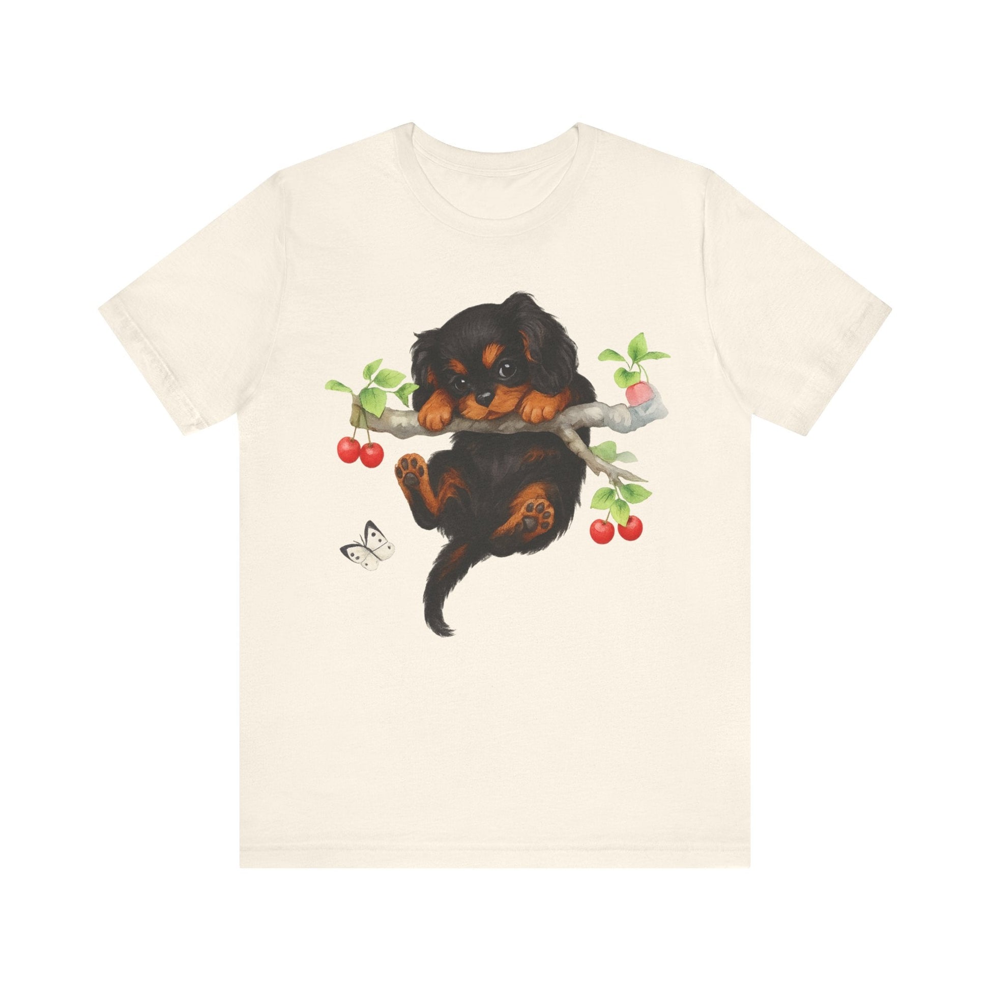 Printify T-Shirt Black and Tan King Charles Hang In There Tshirt